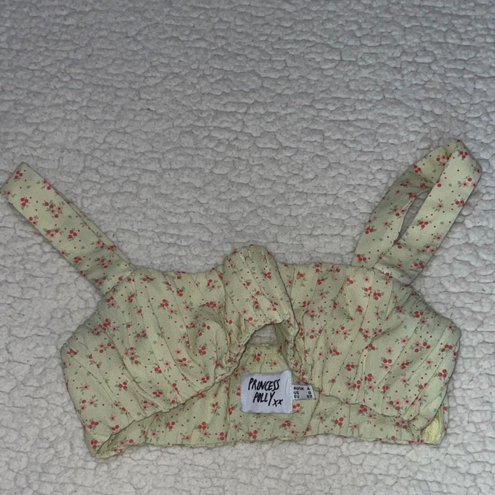 Princess Polly Floral Crop Top - Yellow and Red - Picture 2 of 4